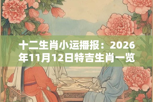十二生肖小运播报：2026年11月12日特吉生肖一览表