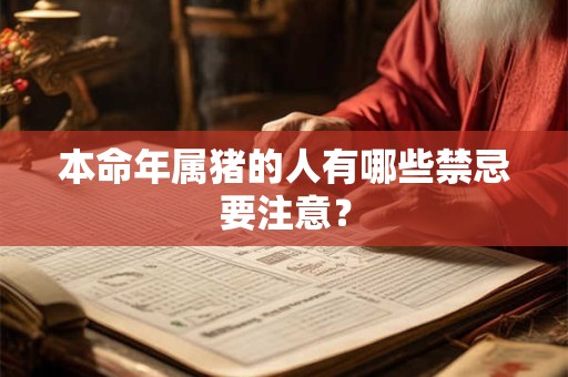 本命年属猪的人有哪些禁忌要注意？
