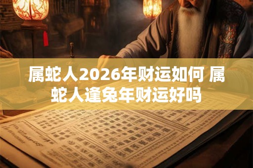 属蛇人2026年财运如何 属蛇人逢兔年财运好吗