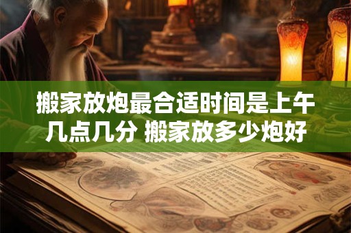 搬家放炮最合适时间是上午几点几分 搬家放多少炮好