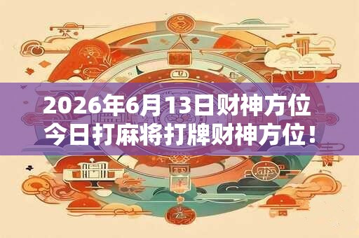 2026年6月13日财神方位 今日打麻将打牌财神方位！