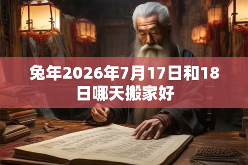 兔年2026年7月17日和18日哪天搬家好 兔年2026年7月17日和18日哪天搬家好