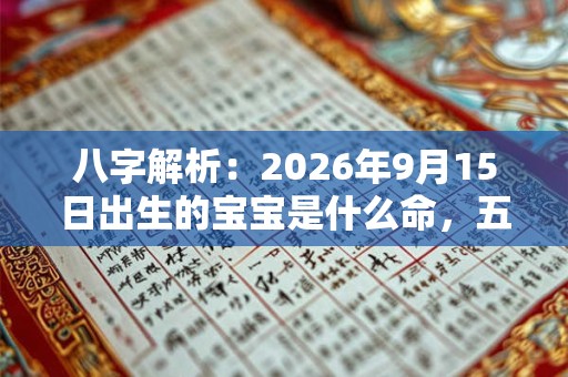 八字解析:2026年9月15日出生的宝宝是什么命,五行缺什么 八字解析:2026年9月15日出生的宝宝是什么命,五行缺什么