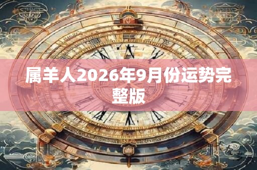 属羊人2026年9月份运势完整版