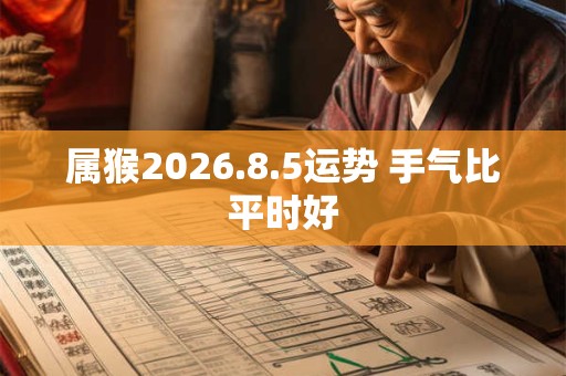 属猴2026.8.5运势 手气比平时好