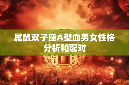 属鼠双子座A型血男女性格分析和配对