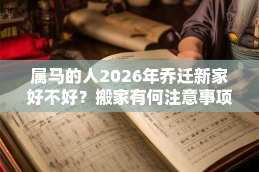 属马的人2026年乔迁新家好不好?搬家有何注意事项? 属马的人2026年乔迁新家好不好?搬家有何注意事项?