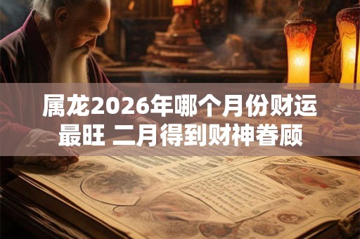 属龙2026年哪个月份财运最旺 二月得到财神眷顾