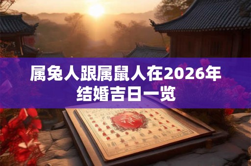 属兔人跟属鼠人在2026年结婚吉日一览
