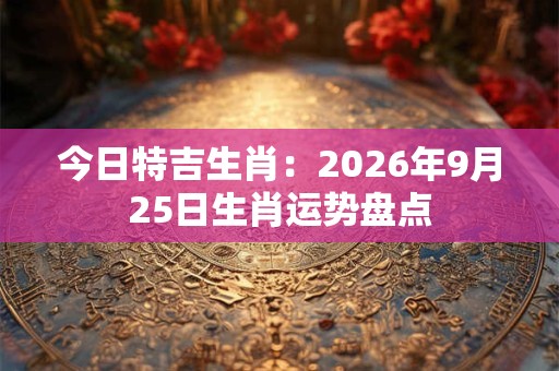 今日特吉生肖：2026年9月25日生肖运势盘点