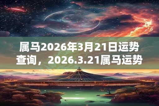 属马2026年3月21日运势查询，2026.3.21属马运势分析
