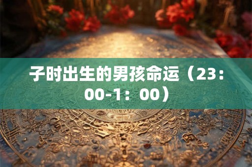 子时出生的男孩命运（23：00-1：00）