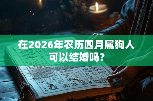 在2026年农历四月属狗人可以结婚吗? 在2026年农历四月属狗人可以结婚吗?