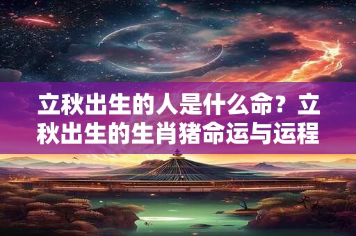 立秋出生的人是什么命？立秋出生的生肖猪命运与运程如何？