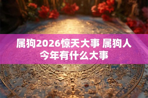 属狗2026惊天大事 属狗人今年有什么大事