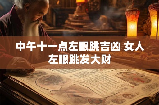 中午十一点左眼跳吉凶 女人左眼跳发大财