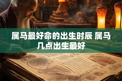 属马最好命的出生时辰 属马几点出生最好
