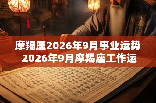 摩羯座2026年9月事业运势 2026年9月摩羯座工作运程详解