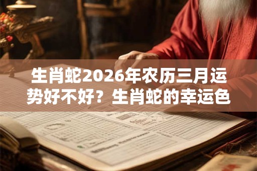 生肖蛇2026年农历三月运势好不好？生肖蛇的幸运色是什么？