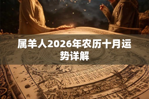 属羊人2026年农历十月运势详解