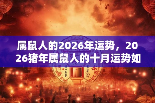 属鼠人的2026年运势,2026猪年属鼠人的十月运势如何? 属鼠人的2026年运势,2026猪年属鼠人的十月运势如何?