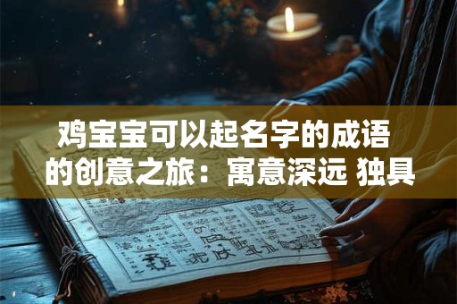 鸡宝宝可以起名字的成语 的创意之旅：寓意深远 独具匠心