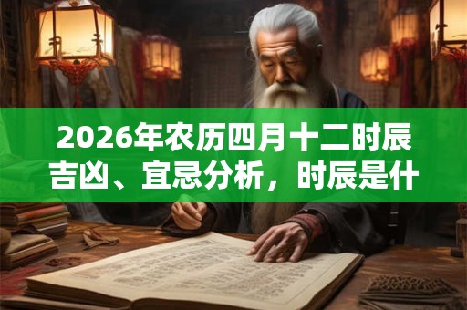 2026年农历四月十二时辰吉凶、宜忌分析，时辰是什么意思？