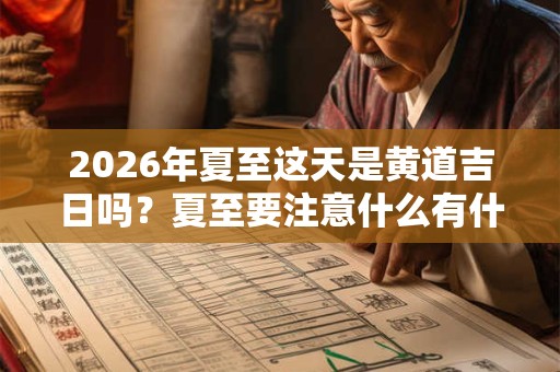 2026年夏至这天是黄道吉日吗？夏至要注意什么有什么禁忌？