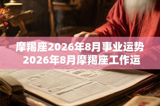 摩羯座2026年8月事业运势 2026年8月摩羯座工作运程详解