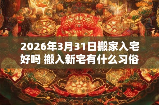 2026年3月31日搬家入宅好吗 搬入新宅有什么习俗