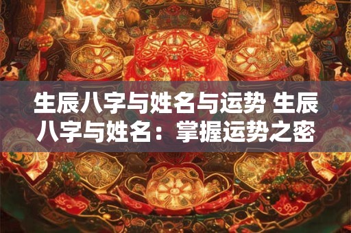 生辰八字与姓名与运势 生辰八字与姓名：掌握运势之密钥