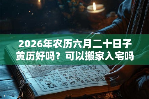 2026年农历六月二十日子黄历好吗?可以搬家入宅吗? 2026年农历六月二十日子黄历好吗?可以搬家入宅吗?