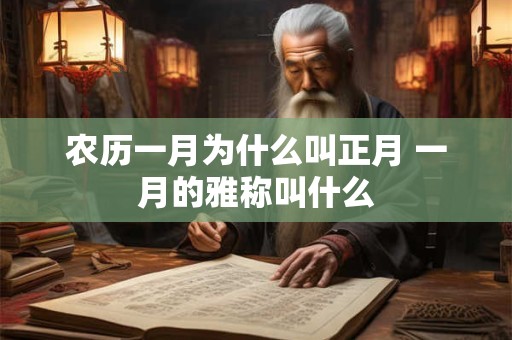 农历一月为什么叫正月 一月的雅称叫什么
