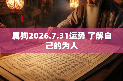 属狗2026.7.31运势 了解自己的为人
