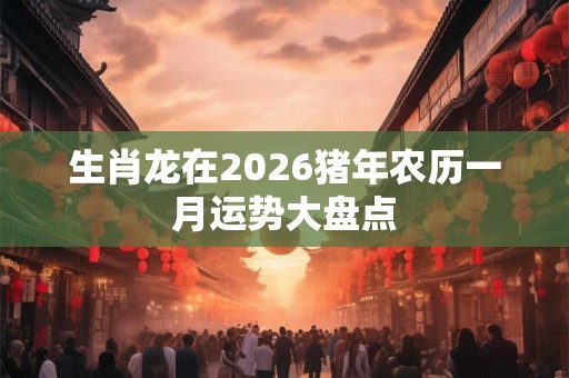 生肖龙在2026猪年农历一月运势大盘点 生肖龙在2026猪年农历一月运势大盘点
