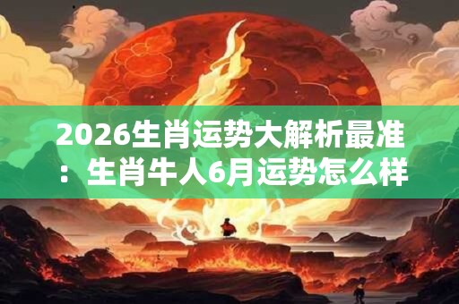 2026生肖运势大解析最准:生肖牛人6月运势怎么样 福运亨通大吉大利 2026生肖运势大解析最准:生肖牛人6月运势怎么样 福运亨通大吉大利