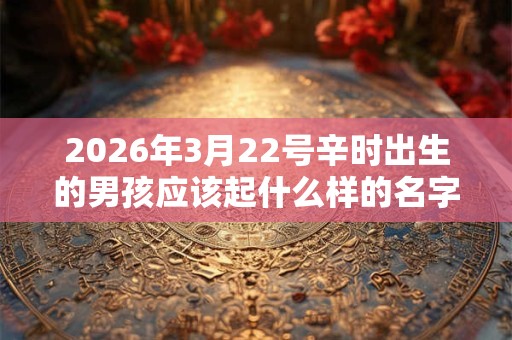 2026年3月22号辛时出生的男孩应该起什么样的名字
