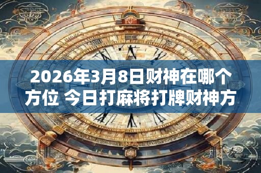 2026年3月8日财神在哪个方位 今日打麻将打牌财神方位