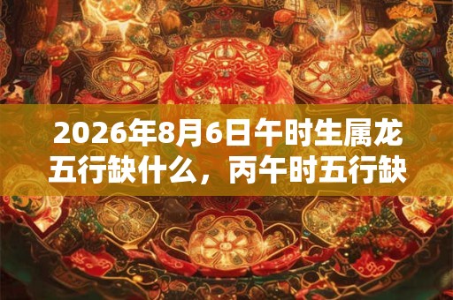 2026年8月6日午时生属龙五行缺什么，丙午时五行缺什么