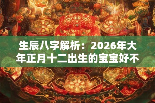 生辰八字解析:2026年大年正月十二出生的宝宝好不好 是什么命 生辰八字解析:2026年大年正月十二出生的宝宝好不好 是什么命