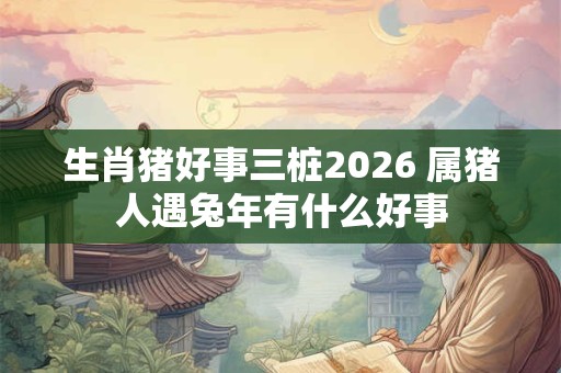 生肖猪好事三桩2026 属猪人遇兔年有什么好事