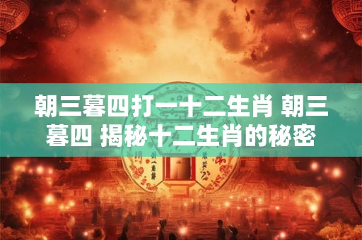 朝三暮四打一十二生肖 朝三暮四 揭秘十二生肖的秘密