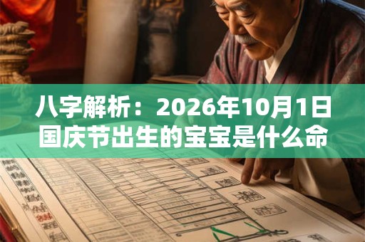 八字解析:2026年10月1日国庆节出生的宝宝是什么命,五行缺什么 八字解析:2026年10月1日国庆节出生的宝宝是什么命,五行缺什么