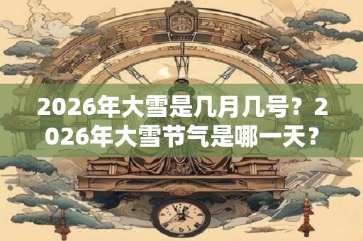 2026年大雪是几月几号？2026年大雪节气是哪一天？