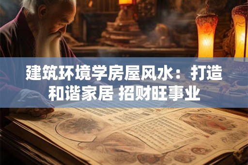 建筑环境学房屋风水:打造和谐家居 招财旺事业 建筑环境学房屋风水:打造和谐家居 招财旺事业