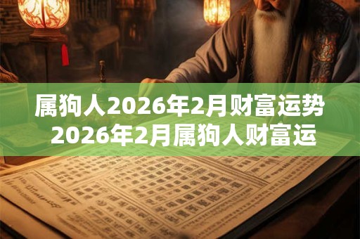 属狗人2026年2月财富运势 2026年2月属狗人财富运程详解