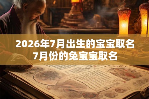 2026年7月出生的宝宝取名7月份的兔宝宝取名