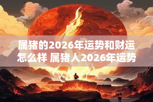 属猪的2026年运势和财运怎么样 属猪人2026年运势好不好