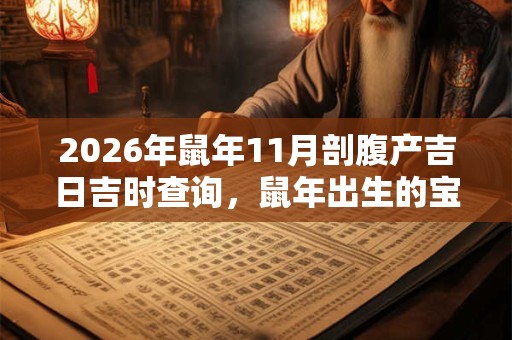 2026年鼠年11月剖腹产吉日吉时查询，鼠年出生的宝宝好吗？