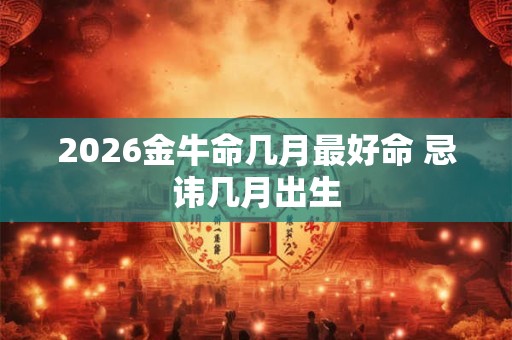 2026金牛命几月最好命 忌讳几月出生